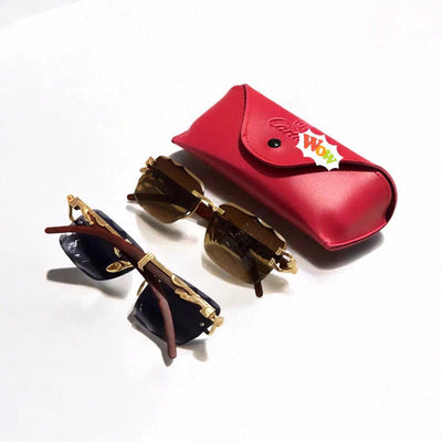 Rimeless Wood Sun Glasses A+ Quality