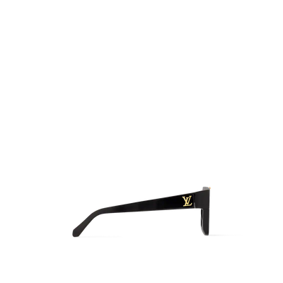 "Luxury LV Gold Accent Square Sunglasses – Bold Black Frame | Unisex For Male And Female Eyewear"