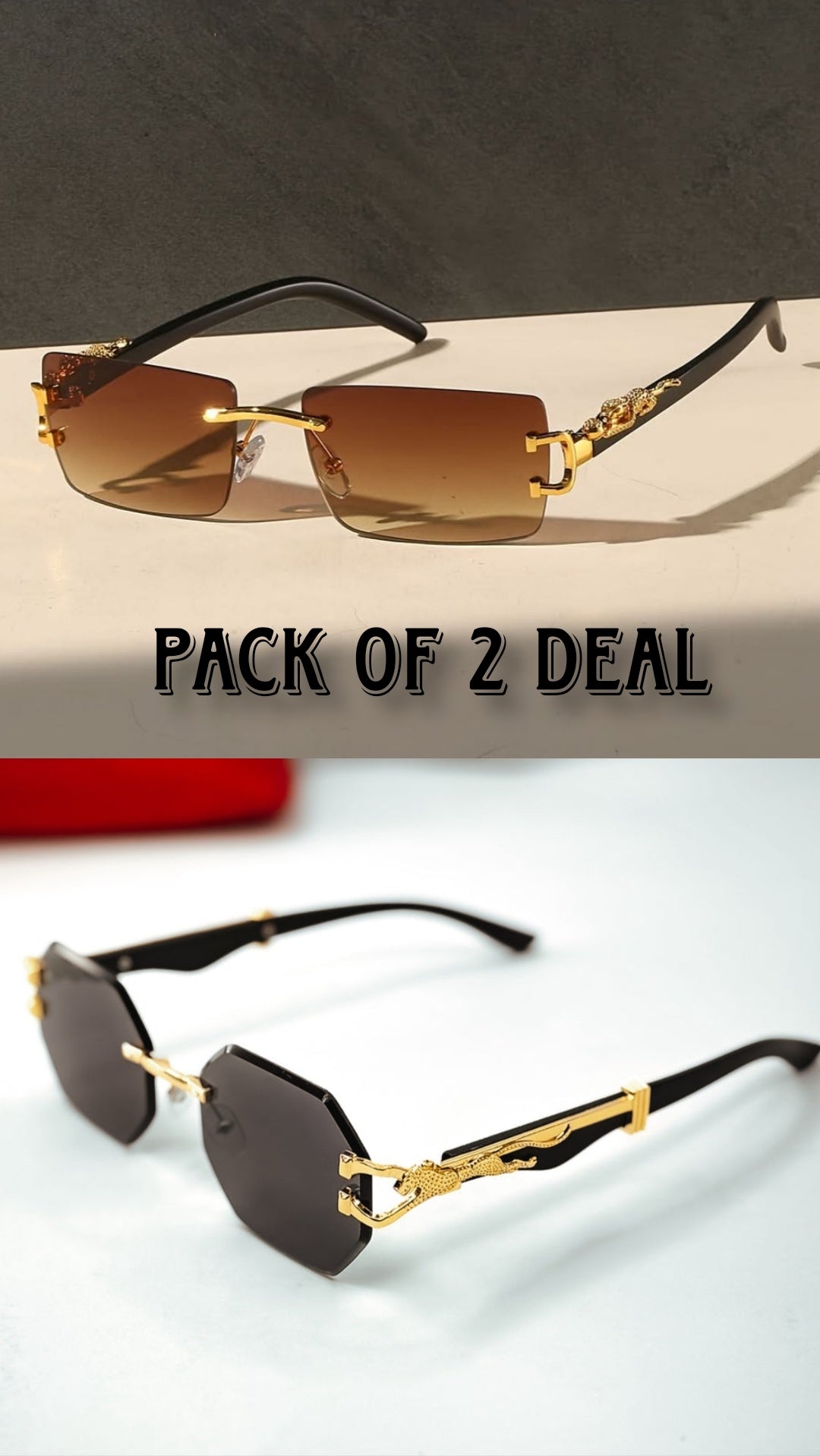 Pack Of 2 Deal Classic Sun Glasses unisex